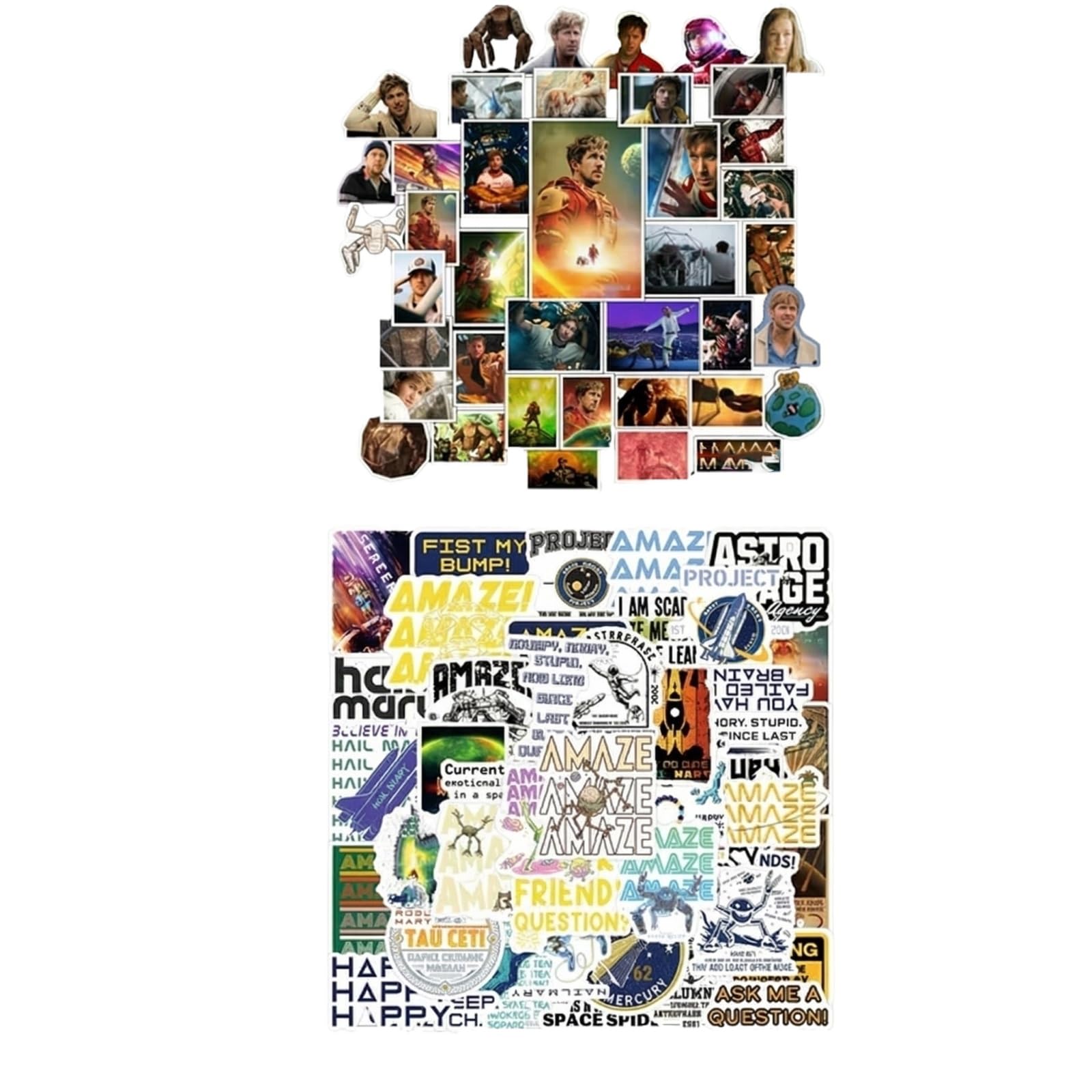 40PCS Rocky Project Hail Mary Stickers Movie Merchandise Rocky Project Hail Mary Merch Waterproof Laptop Decals for Water Bottle Laptop Computer Skateboard for Fans