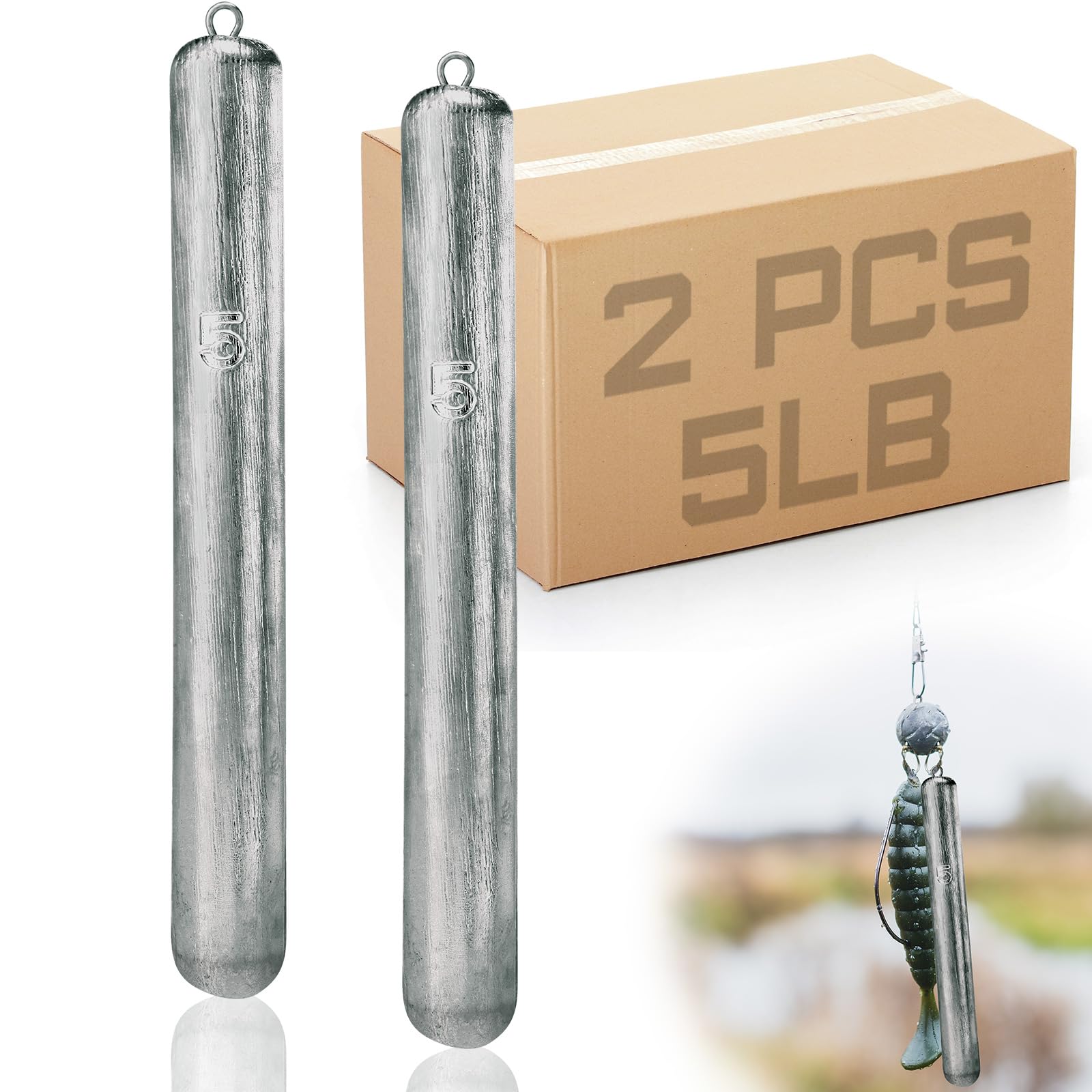 Gemscream Deep Drop Fishing Weight Metal Fishing Weights Drop Shot Weights Fishing Sinkers Drop Shot Weight for Saltwater Freshwater Fishing (5 lb)