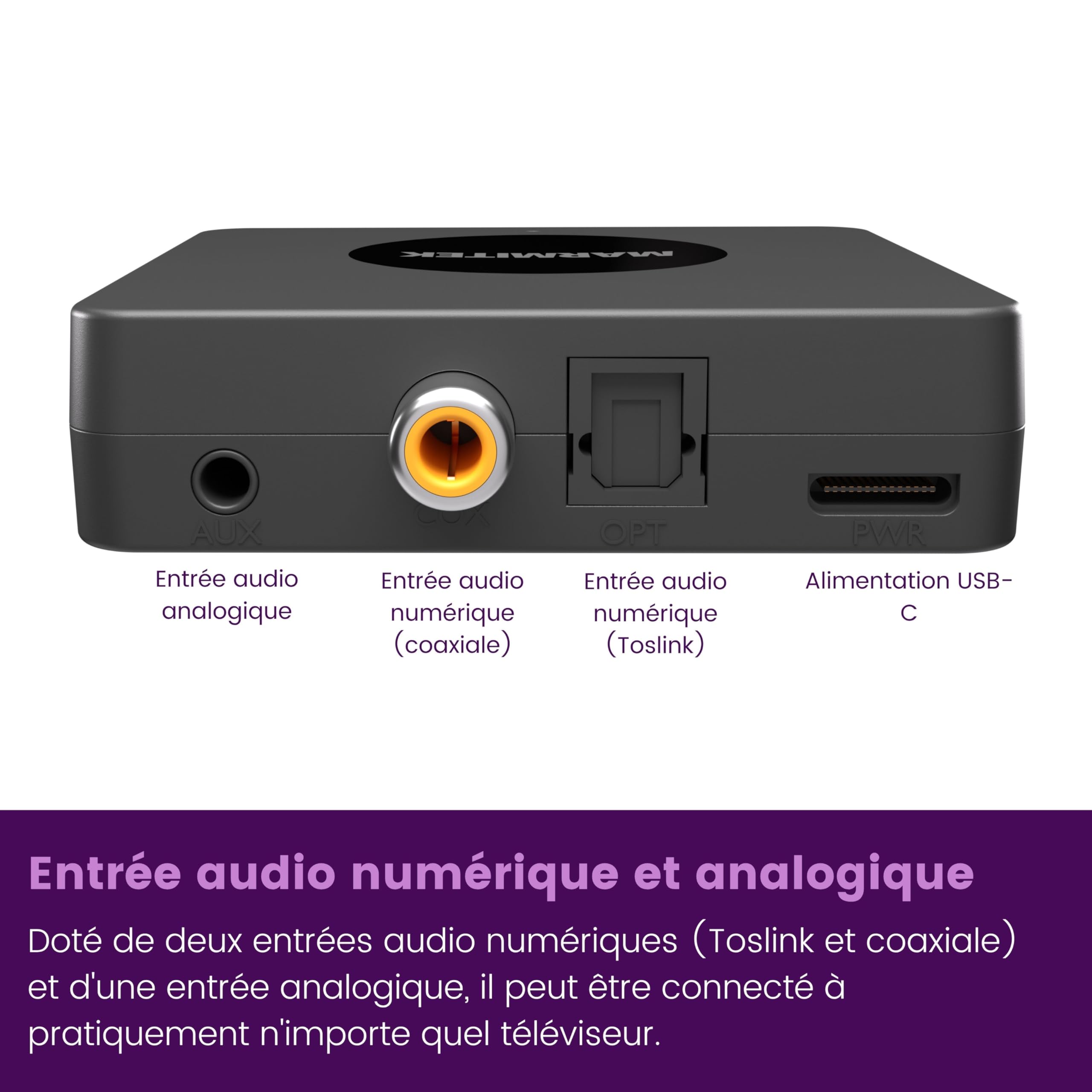 Marmitek BoomBoom 55 HD - Transmetteur Bluetooth TV aptX HD Low Latency