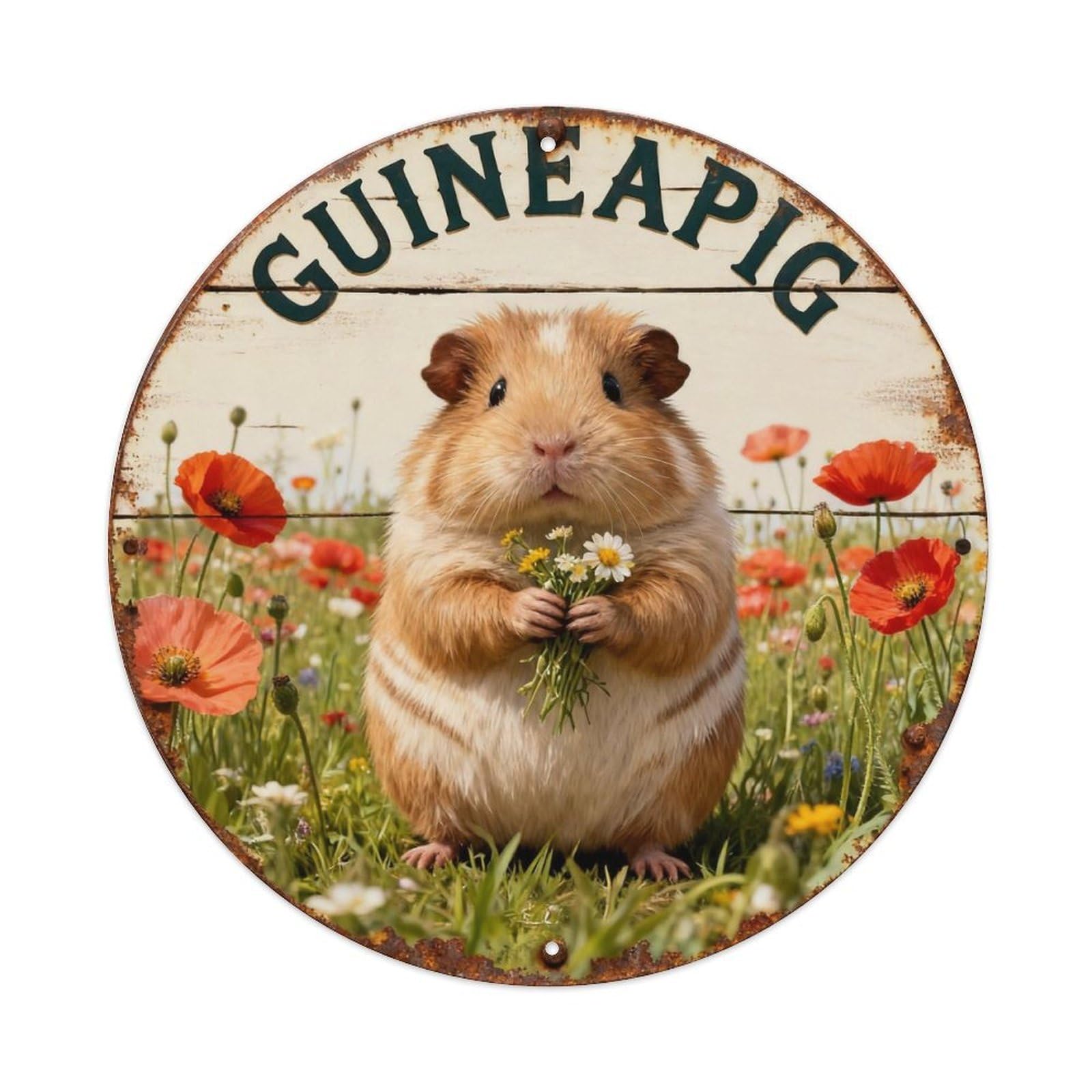 Guinea Pig Sign Metal Tin Sign Plaque