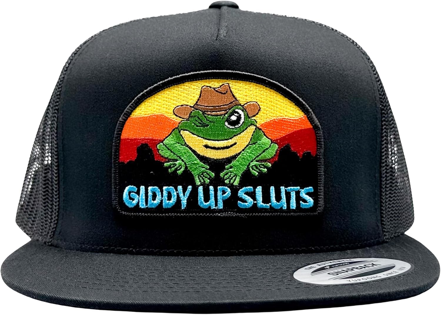 Giddy Up Retro-Style All Black Trucker Hat