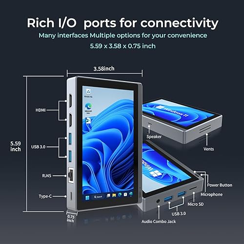 Miniatura 8 de HEIGAOLA Mini PC con Windows 11 Pro, Intel Celeron J4125 Mini computadora, 8 GB RAM DDR4, 128 GB ROM computadora de escritorio, 4K 60Hz Triple