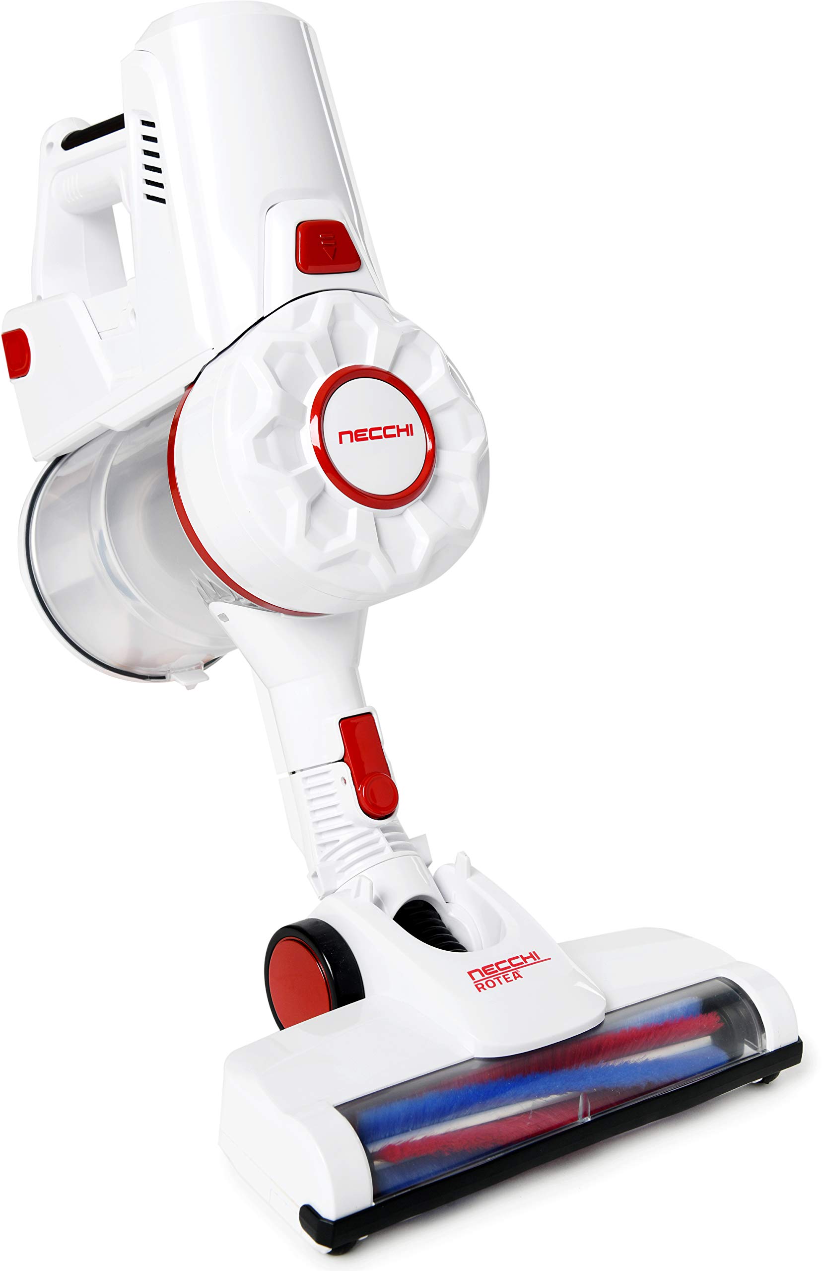 Necchi - NH9208 escoba eléctrica inalámbrica HEPA, filtración ciclónica, recargable, potente motor digital, pantalla táctil, súper succión sin bolsa portátil, batería de litio