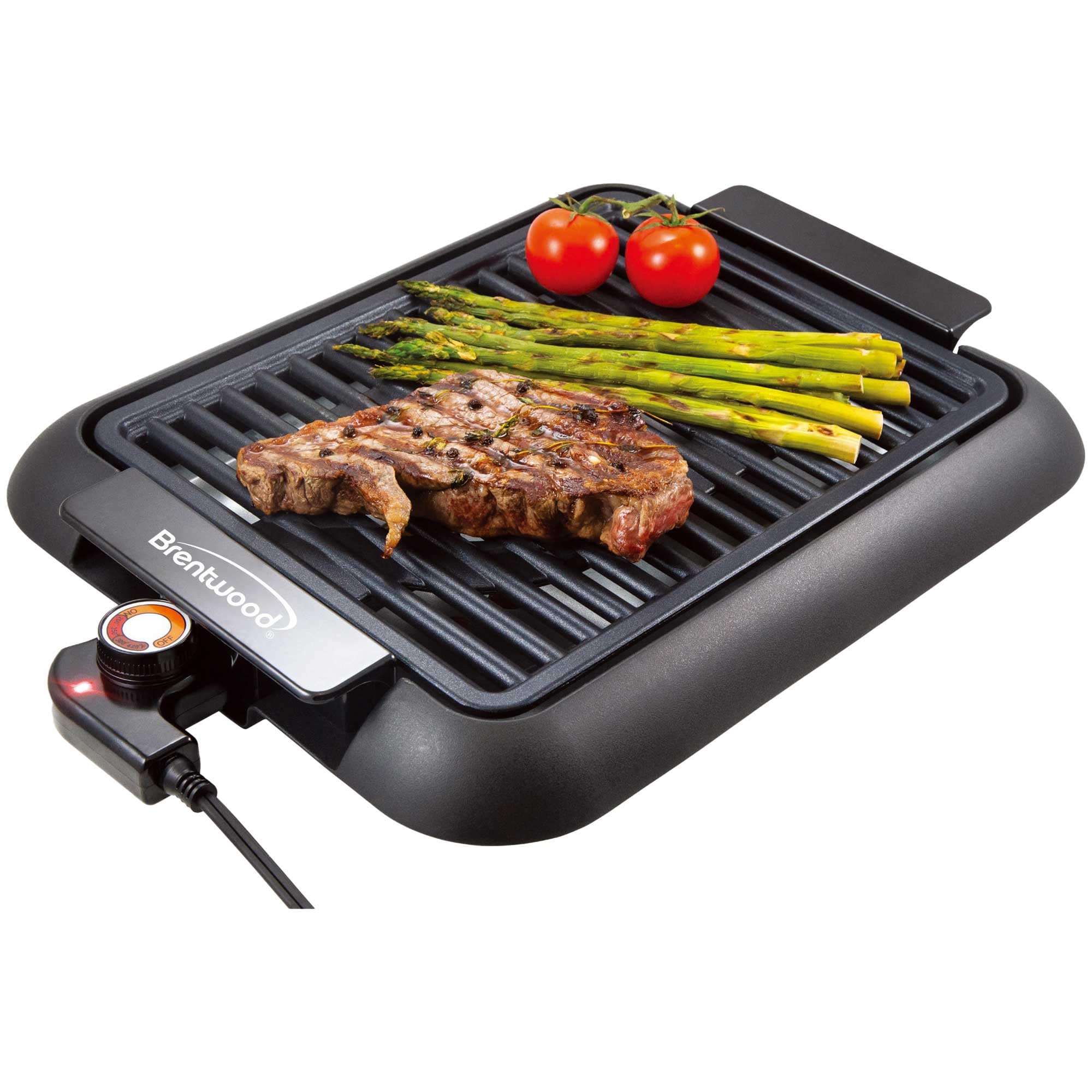 Brentwood - 1200W Smokeless Indoor Electric Grill with Ceramic Non-Stick Surface, Adjustable Temperature and Dishwasher Safe Parts, 12.6" x 10", Black-image-48