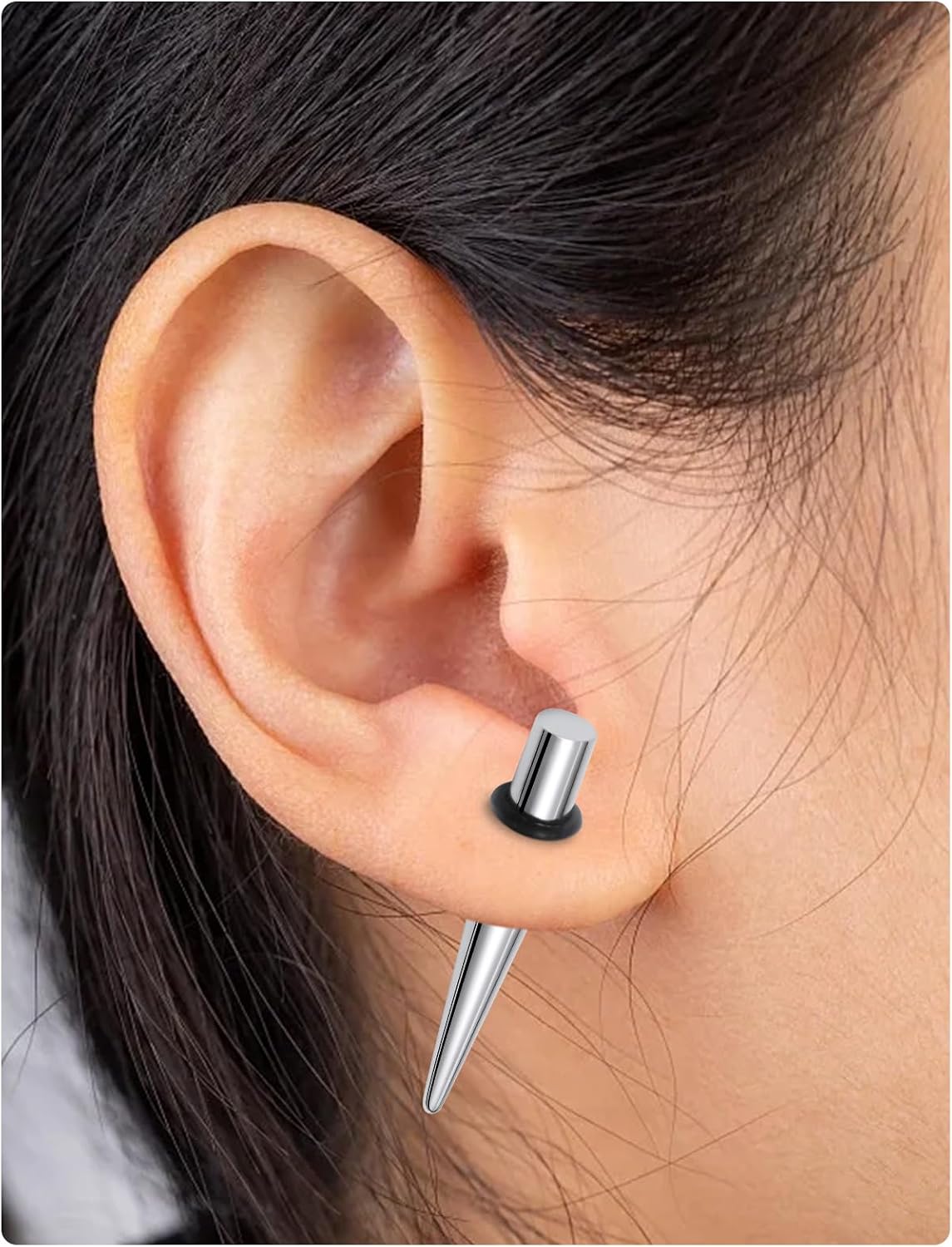 12G 10G 8G 6G 4G 2G 0G 00G Ear Gauge Stretching Kit 316L Surgical Steel Gauges Tapers Tunnels Hypoallergenic Ears Gauges Gauging Plugs Set for Women Men Silver Black Gold