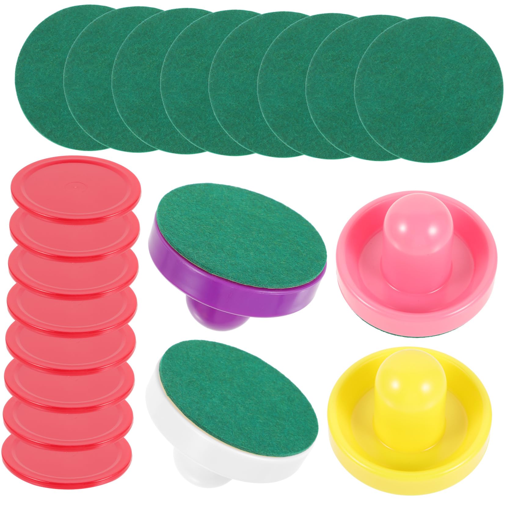 Hemobllo 3 Ensembles Set de Accessoires de Hockey Table Poussoir et Palets Couleurs Palets Jeu pour Famille