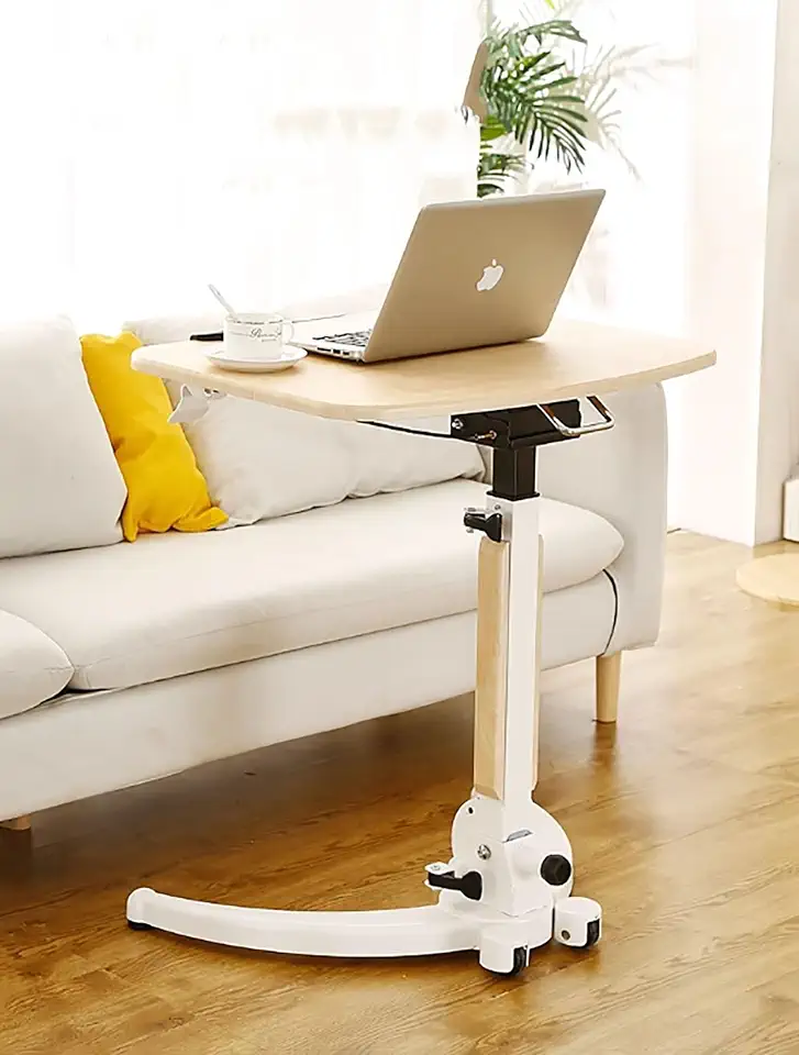 Portable Overbed Table, Foldable Hospital Bed Table,Kids Study Desk with Hidden Wheels Mobile Laptop Table,for Offices, Home, Medical and School