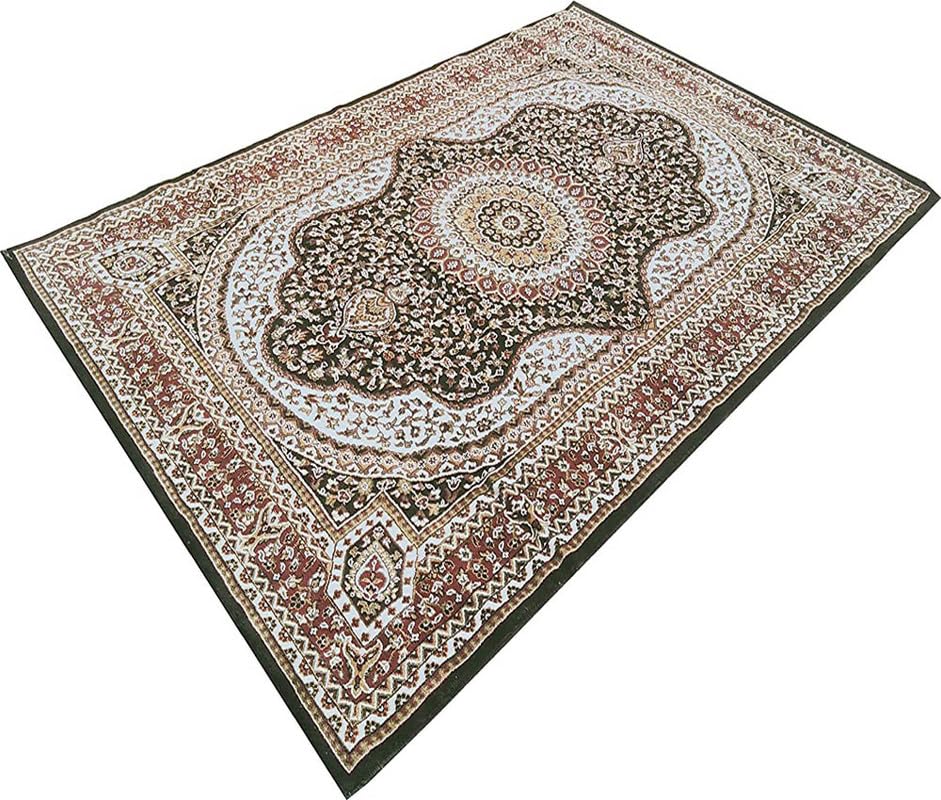 Image of Thick n Soft Acrylic Carpets for Home Living Room Bedroom with 12 MM Pile Height Thickness 4 Feet x 6 Feet Green Colour