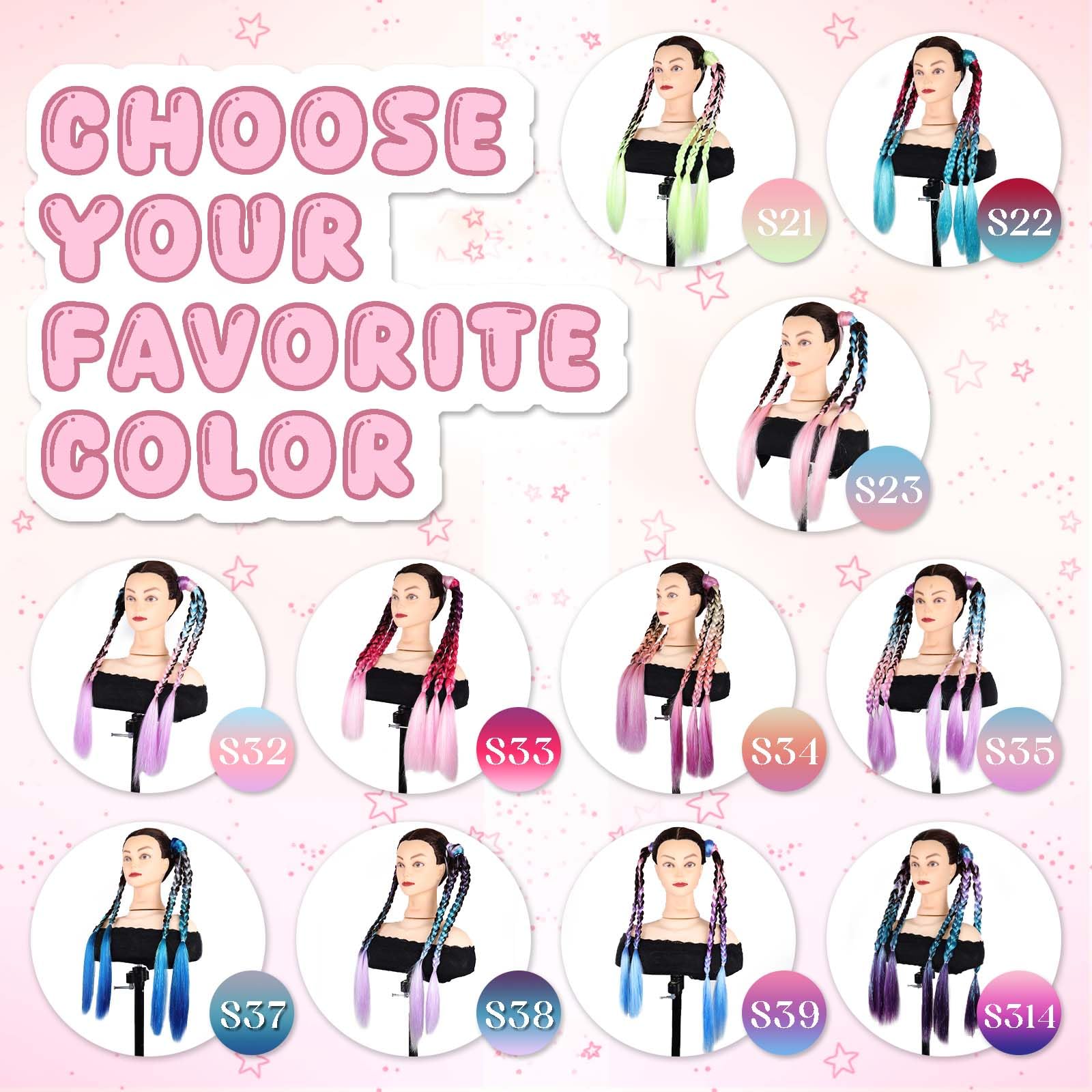 JIAMEISI Rainbow Ponytail Extensions with Hair Tie 2 Packs 50g/Pack Ombre Pony Tail Hair Extensions for Braiding Synthetic Mermaid 26 inch Coloured Extensions for Women Girls #S33 - Image 4