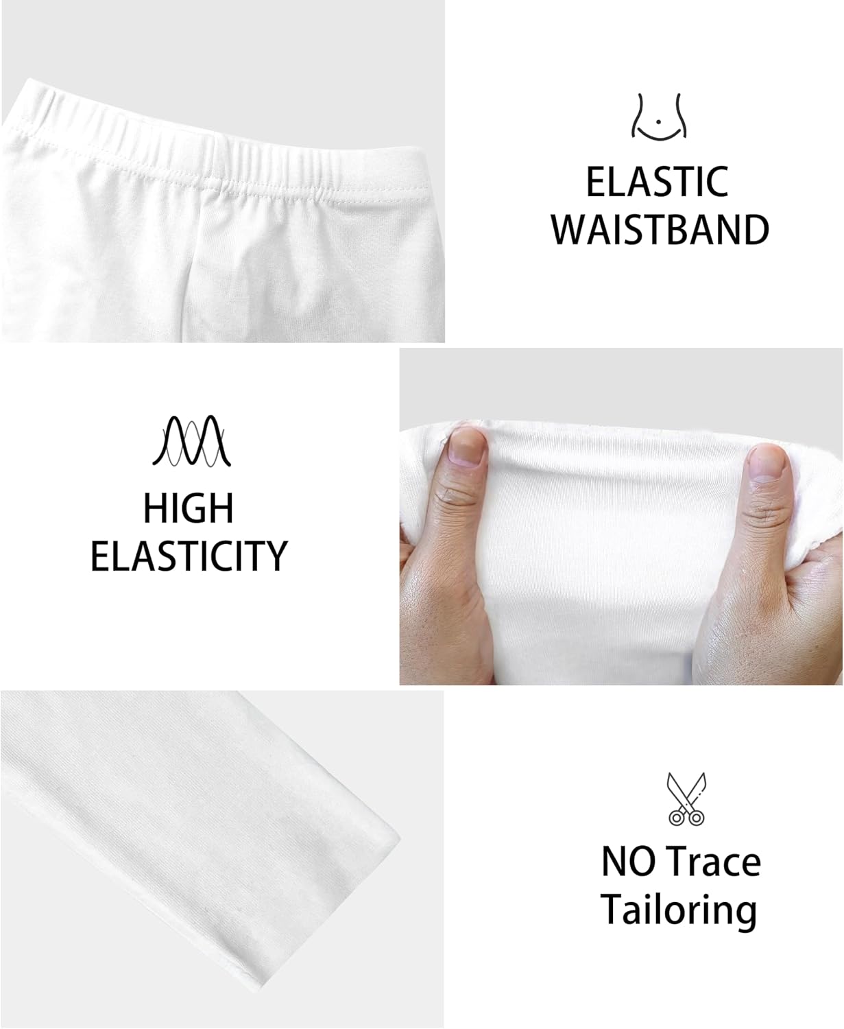 4-Pack Girls' Full Length Footless Leggings, Soft Stretchy Tights Pants for Everyday Wear