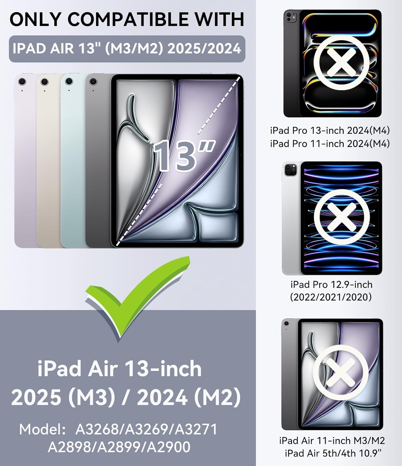 OKP Case for New iPad Air 13 inch M3 (2025), for iPad Air 13-inch M2 (2024), Heavy Duty Shockproof Rugged iPad Air 13'' Protective Cover with Pencil Holder & Built-in Stand, Black+Red - Image 2