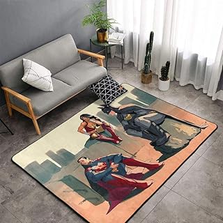 Matt Flowe Superhero Vengadores Alfombras de cocina suave tacto sensación 6'x9' Superman Batman Wonder Woman para piso de cocina