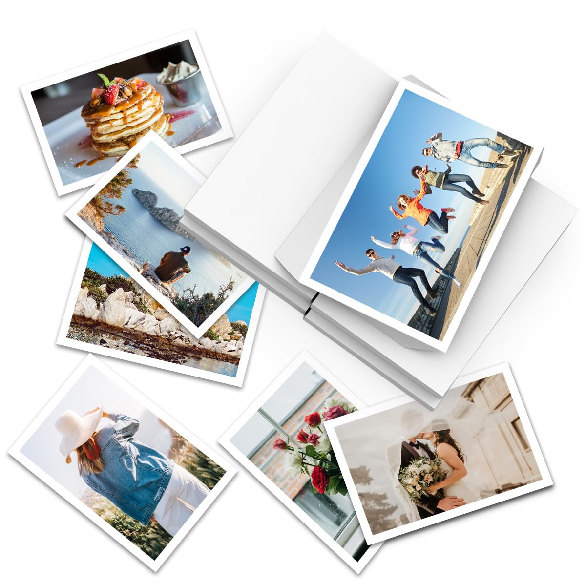 Glossy Photo Paper 4x6 inch, 500 Sheets 4R Picture Printer Paper Waterproof Professional Photographic Paper for Inkjet Printing Printer 230 Gsm