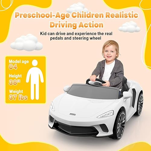 Miniatura 3 de Coche para niños, juguetes de paseo para niños de 12 V con control remoto para padres, auto de juguete con licencia para niños con luz frontal LED,