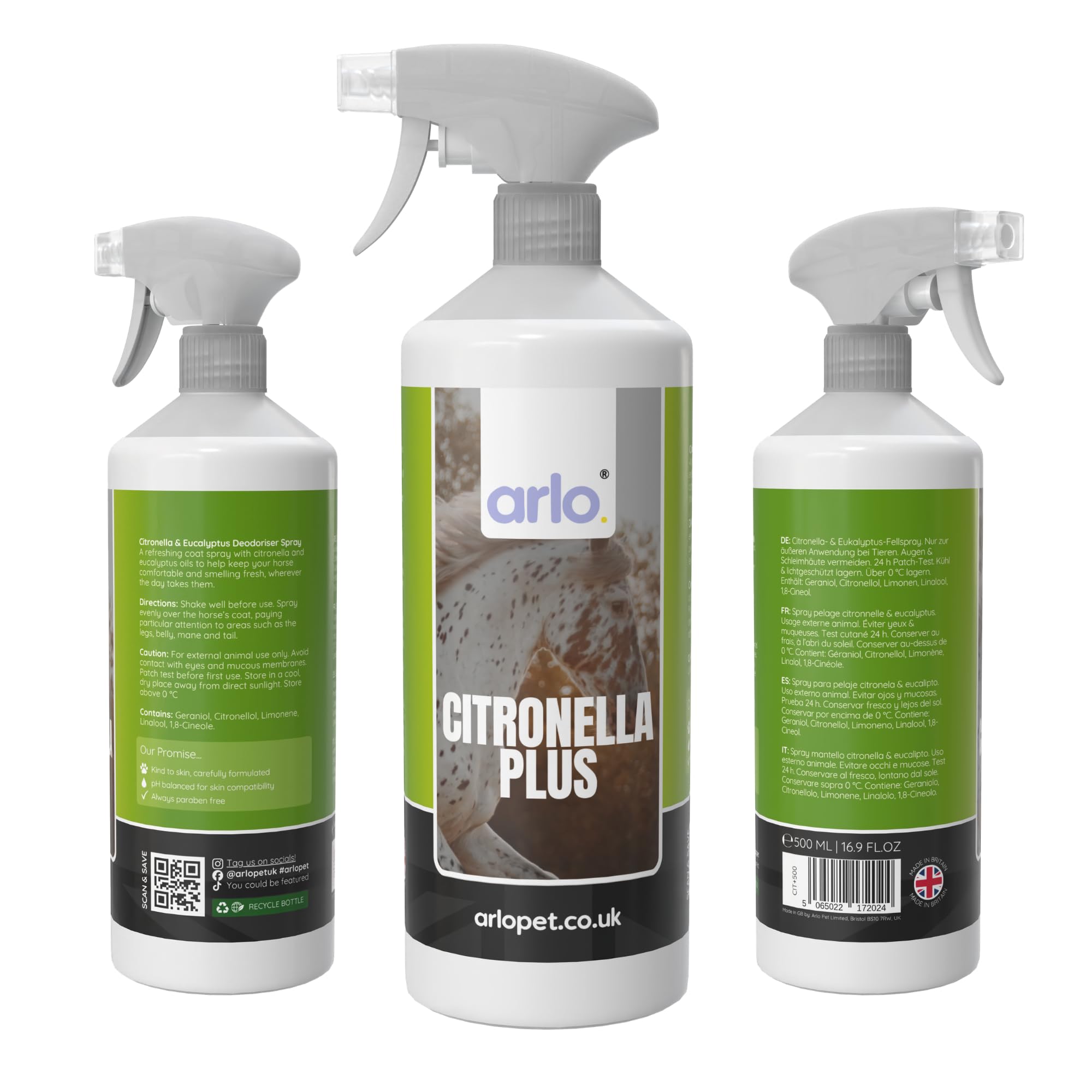 Citronella+ Fly Spray for Horses 500ml – Powerful Insect Protection | Long-Lasting Coat Spray for Horses & Ponies | Fast-Acting & Easy to Use | Summer Horse Care Essential — view 3
