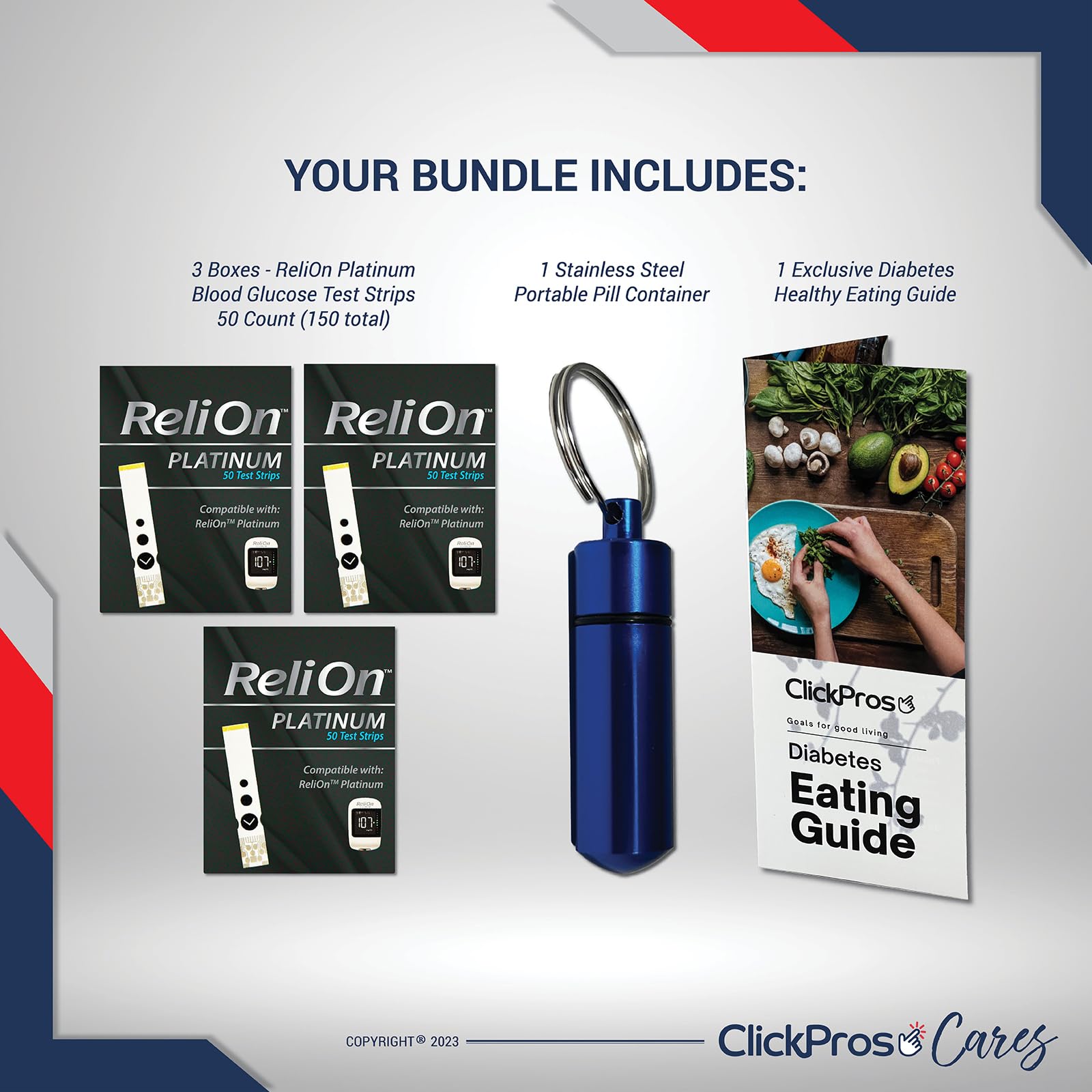 ReliOn Reli On Platinum Blood Glucose Test Strips, 3