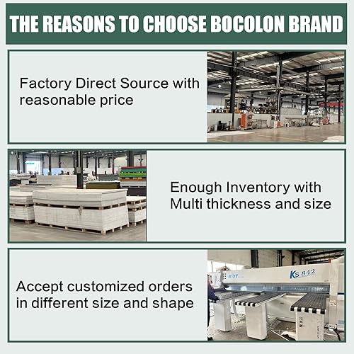 Miniatura 5 de Bocolon Hojas de polietileno de alta densidad HDPE Tablero de láminas de plástico para bricolaje, industria resistente, 14 pulgadas de grosor,