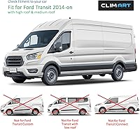 Vista 5 de CLIM ART Protectores de lluvia increíblemente duraderos para Ford Transit 2014-2026, deflectores de ventana con cinta original, deflector