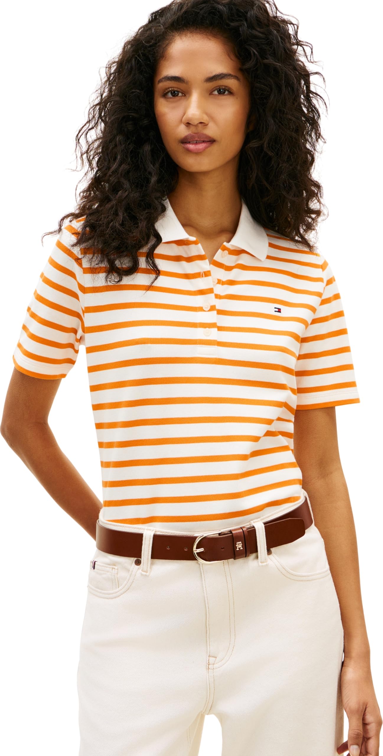 Tommy Hilfiger Polo Manches Courtes Femme 1985 Pique Regular Fit