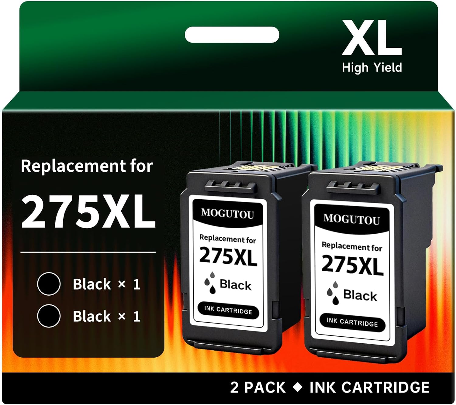 275XL Ink Cartridges for Canon Printers Replacement for Canon PG275XL 275XL Black Ink Cartridge 275 PG275 XL High Yield for TS3500 TS3520 TS3522 TS3720 TS3722 TR4720 TR4700 TR4722 Printers (2 Black) - Amazon product rated Grade C
