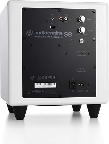 Miniatura 2 de Audioengine S8 Bocina para sonidos graves, de 8 pulgadas, con conexión a corriente eléctrica, color blanco. Blanco