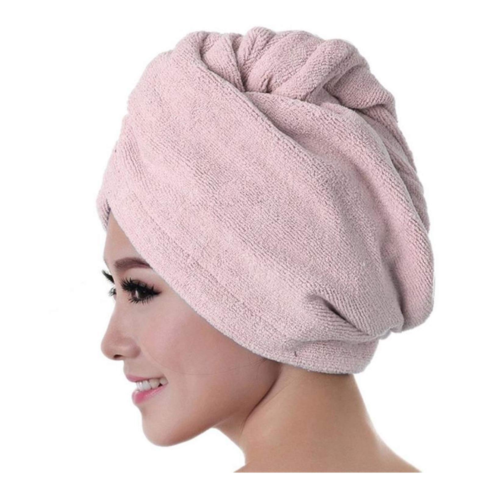 Duschhaube Aus Mikrofaser – Super Saugfähig, Schnelltrocknend, Rosa, Für Langes Haar & Gesichtspflege