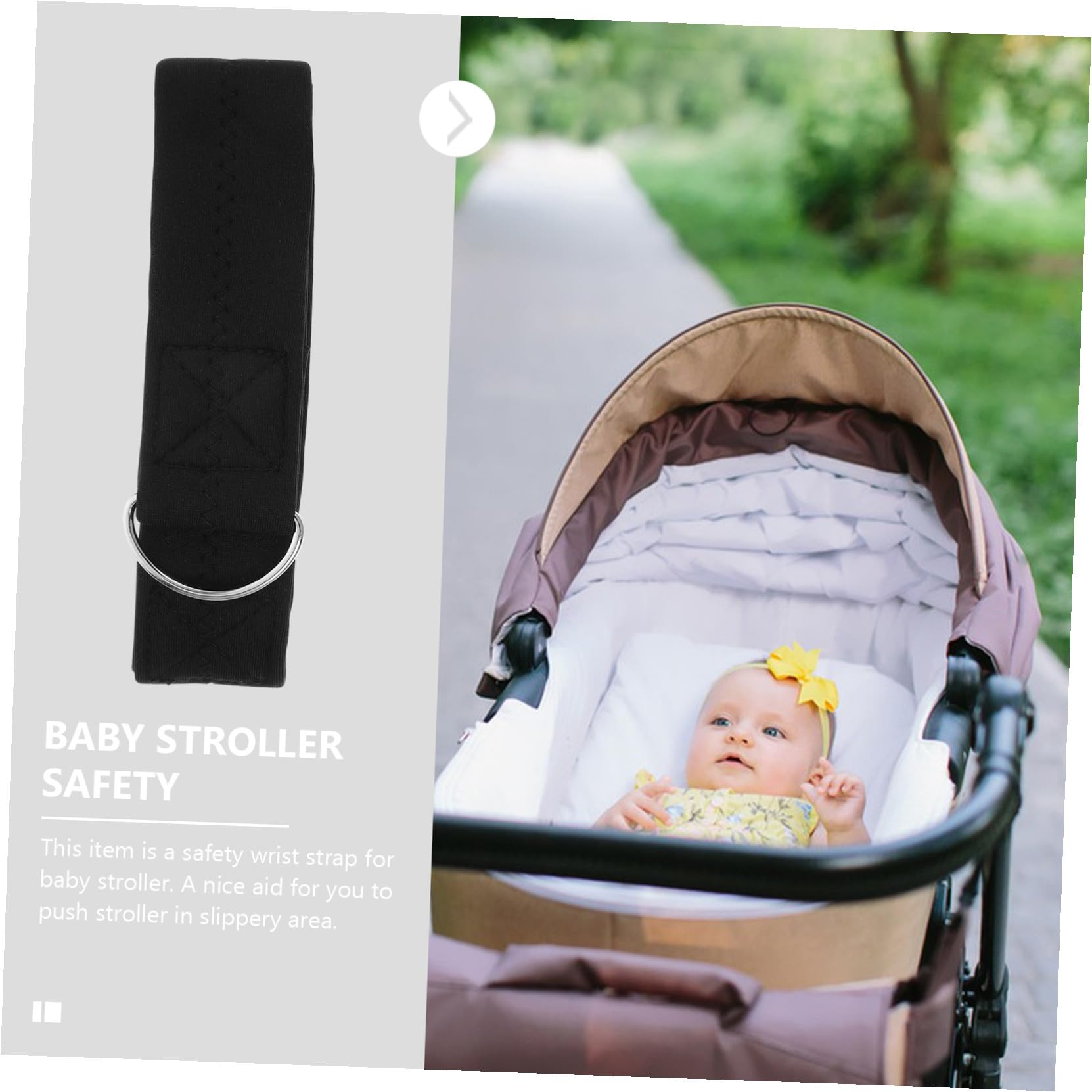 Sicherheitsarmband Neopren und Kinderwagen für Einkaufswagen aus Schwarz