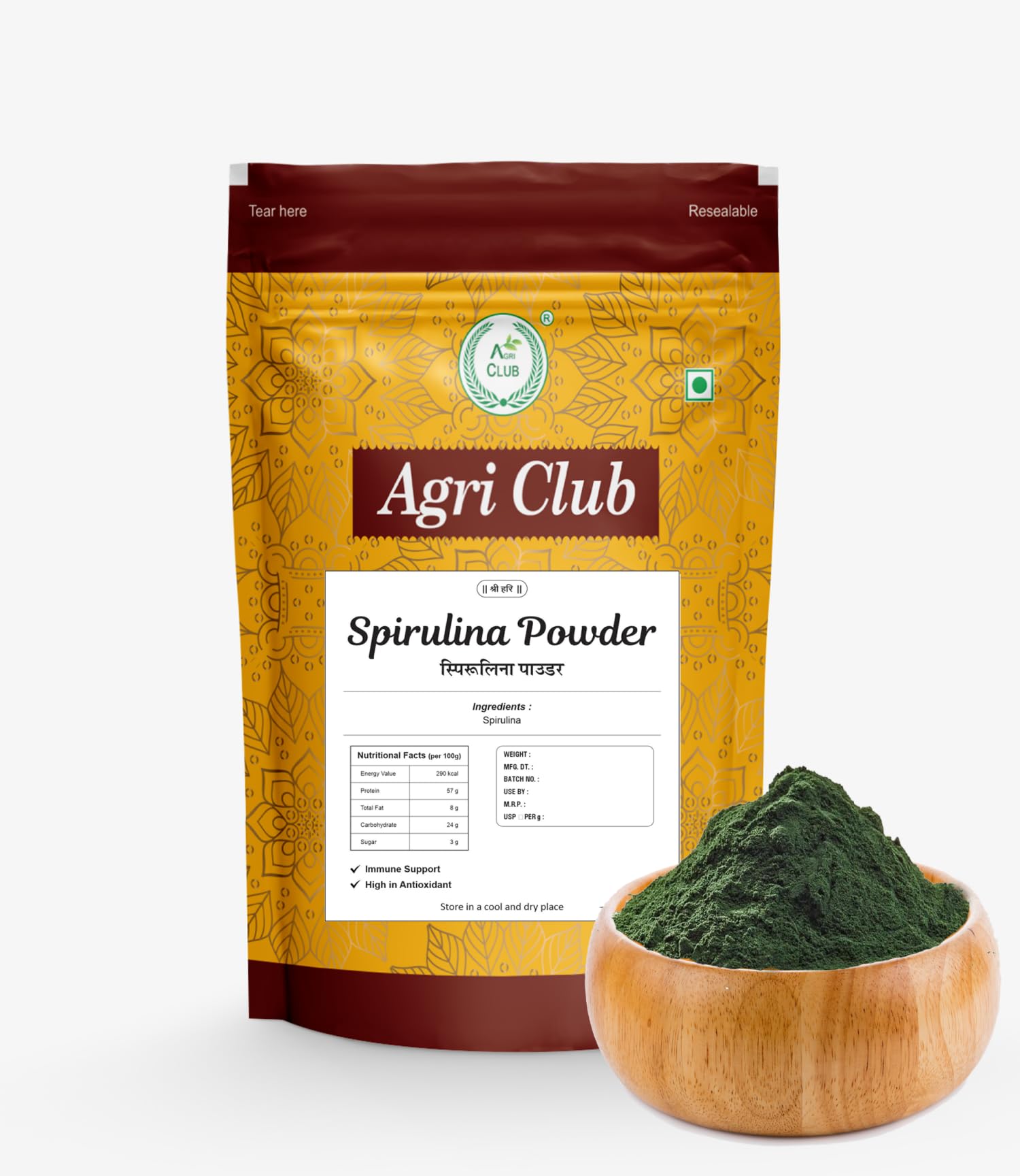 Sponsored Ad - Spirulina Powder 1Kg, for Immunity Energy Digestion and Skin Health Plant Based Protein Superfood
