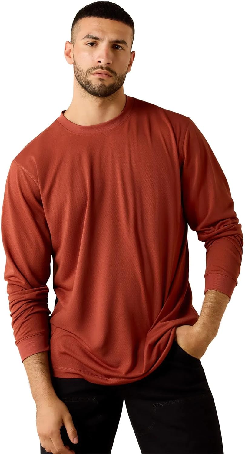 ARIAT Mens Rebar Heat Fighter Label Long Sleeve T-Shirt - Image 2