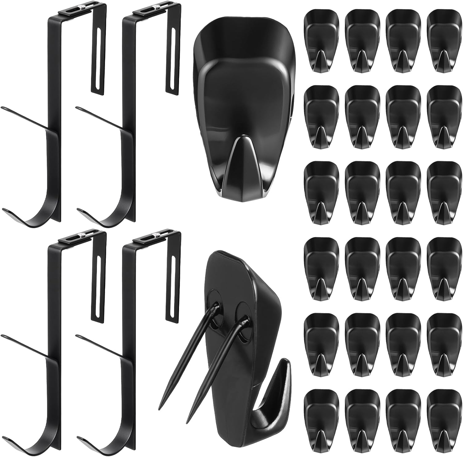 Shimeyao 28 Pack Cubicle Wall Hooks Hanger 24 Cubicle Fabric Panel Wall Coat and 4 Adjustable Double Coat Hooks, Fit 1. 35 to 3. 5 in Thick Panels for Office Home Cork Board Hanging Supplies(Black)