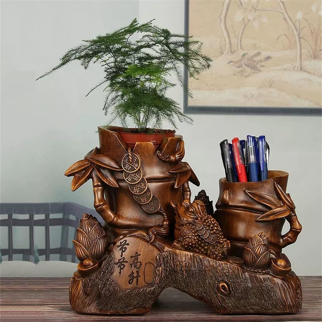 Décoration porte-stylos, boîte de rangement pour papeterie de bureau, porte-stylo décoratif chinois, seau, fournitures de bureau