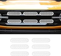Vista 14 de Kit de 6 piezas de rejilla de malla para parrilla delantera, marco de cubierta, para Ford Bronco 2021-2024 de 2/4 puertas, accesorios exteriores