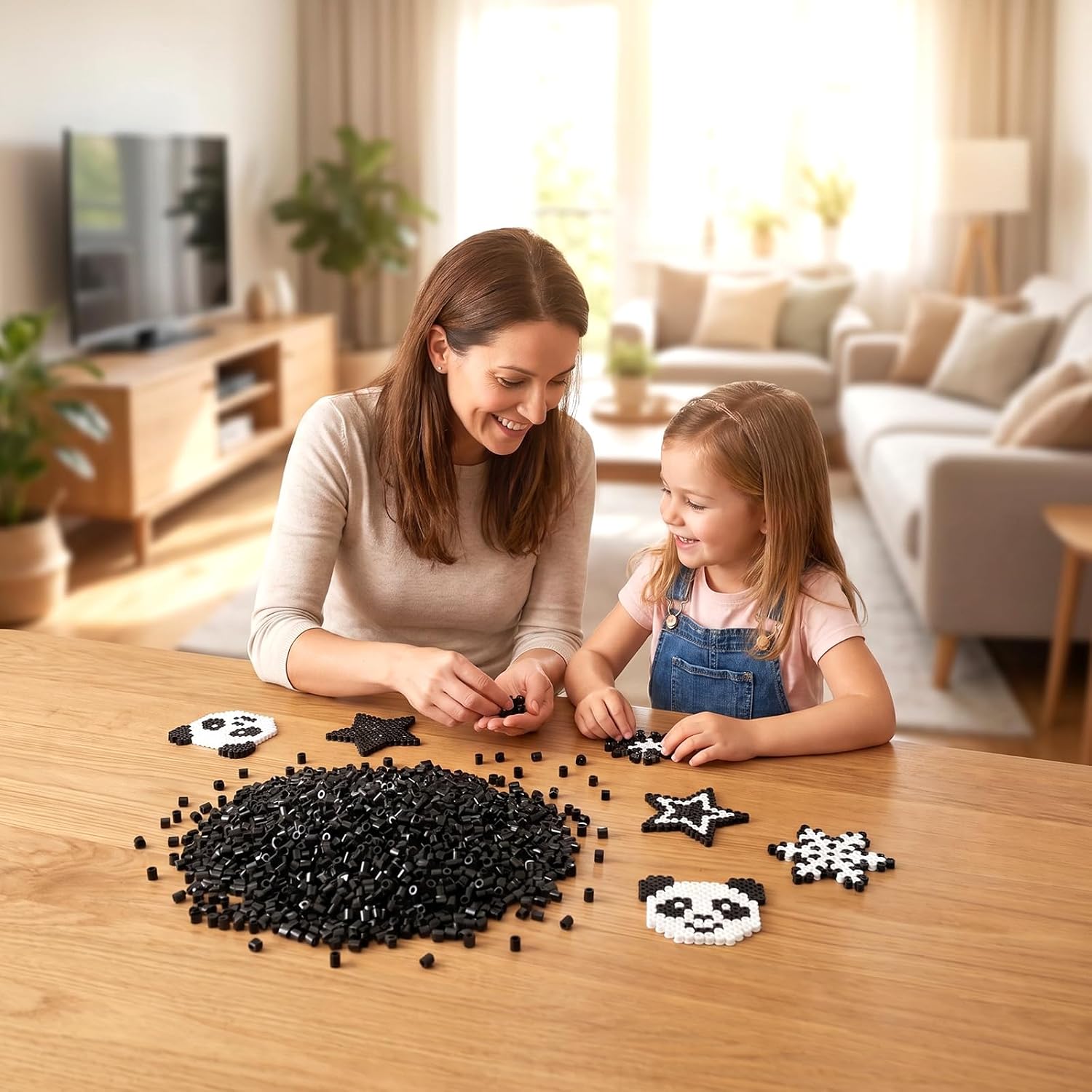 1000Pcs Fuse Beads 5mm Black Melting Beads DIY Decor Accessories for Arts Crafts Bead Bulk Refill