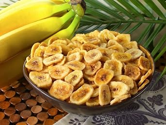 Banana Chips 1kg   Dried Banana Slices Natural Fruit Crispy Sweet Sweetened Crunchy Snack Dehydrated Dry   Ready to Eat - Large Bulk Bag   Vegan - PURIMA
