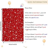 Vista 5 de MODFUNS The Yard - Tela de lentejuelas rojas de 6 yardas, tela de terciopelo de lentejuelas rojas con purpurina para vestido, tela de acolchado