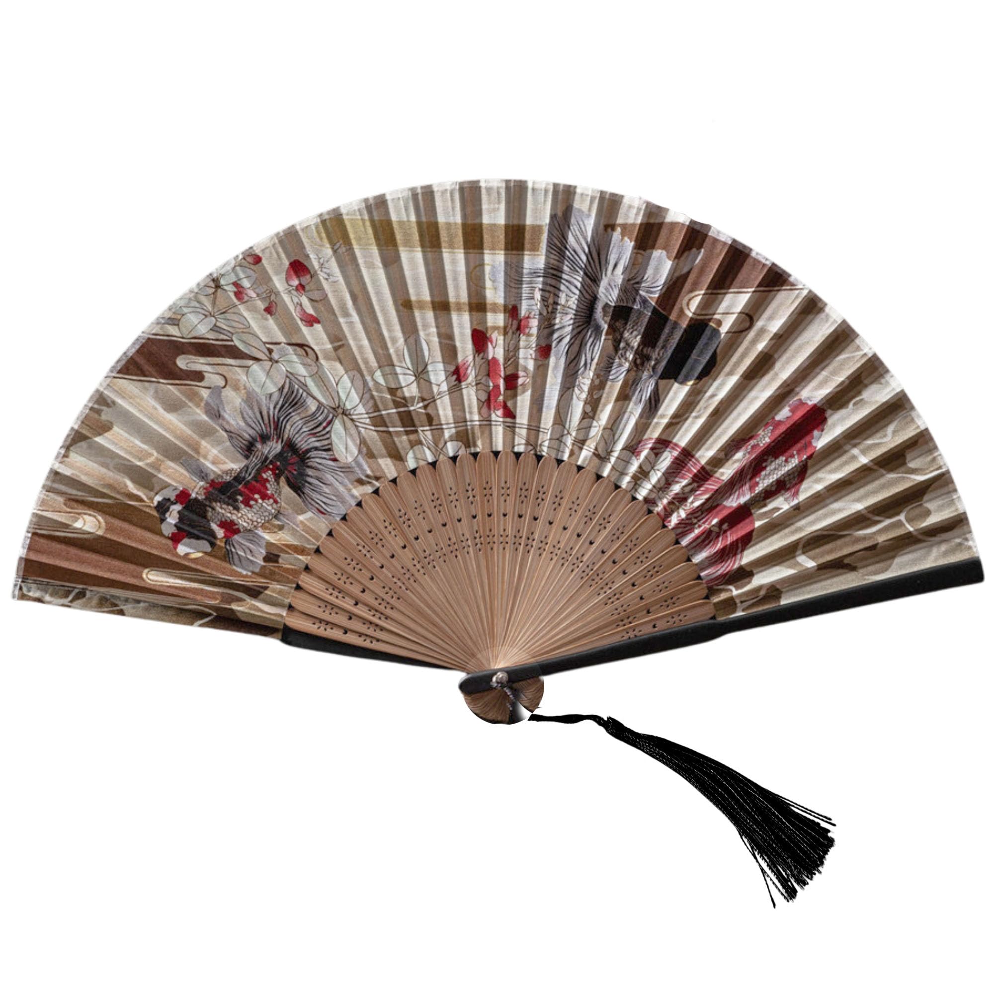 Éventail pliable en soie de bambou GFM pour cérémonie mariage et fête d'été