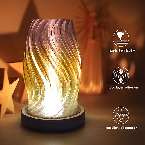 Miniatura 10 de iSANGHU Filamento de impresora 3D PETG translúcido arcoíris de 0.069 pulgadas, filamento de impresión 3D multicolor cambiante con función de