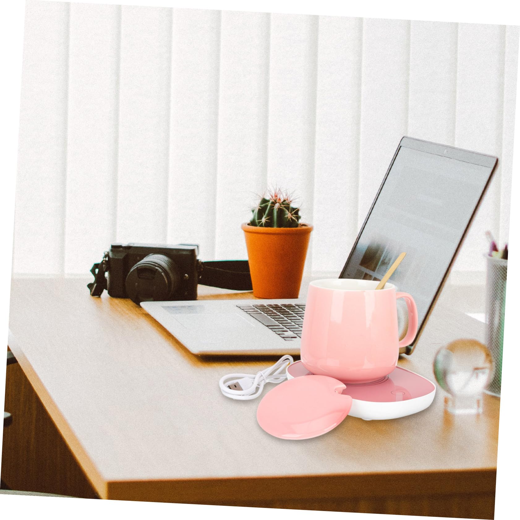 BESTonZON 1 Ensemble Chauffe-Tasse Automatique fe-Bougie Bureau USB Plaque À Café Cappuccino