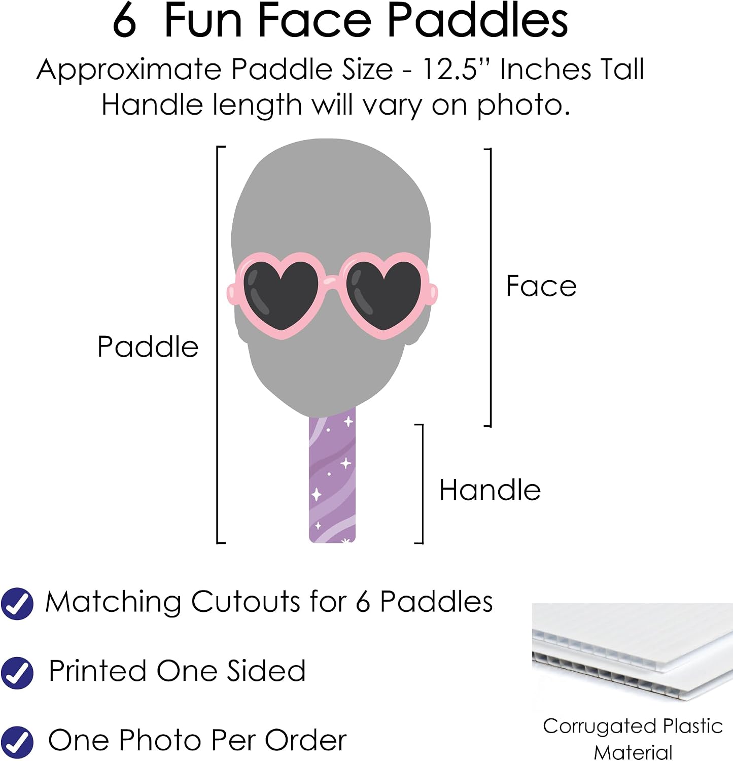 Big Dot of Happiness Custom Photo Two Cool - Girl - Pastel 2nd Birthday Party Head Cut Out Photo Booth and Fan Props - Fun Face Cutout Paddles - Set of 6