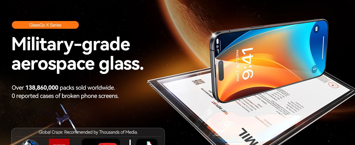 ESR 3 Pack For IPhone 16 Pro Max Screen Protector, Tempered Glass Film With Easy Installation Tool, 9H Hardness, Military-Grade Shatterproof, HD Clear, Scratch Resistant