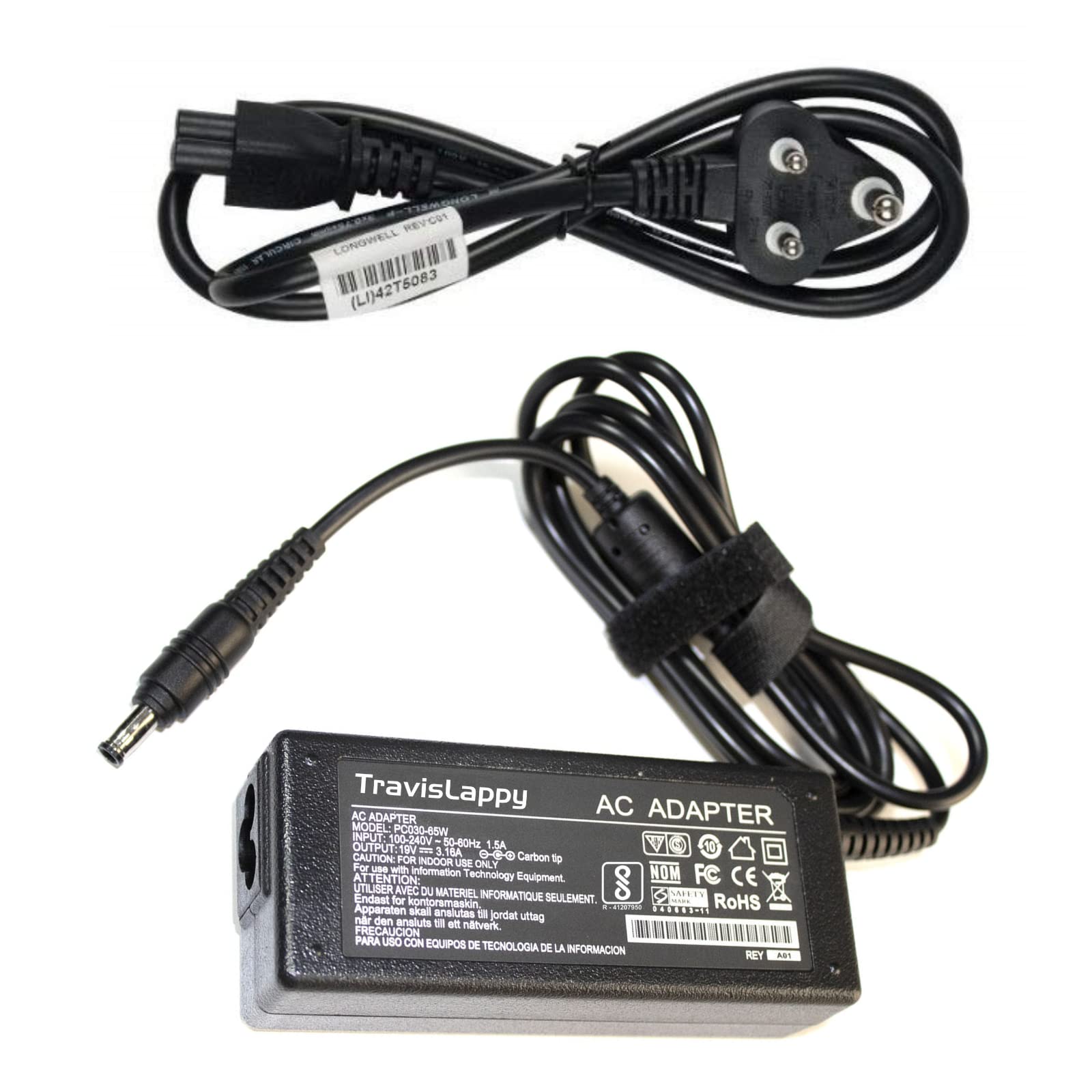 TravisLappy 19V 3.16A 60W Laptop Adapter Charger for samsang