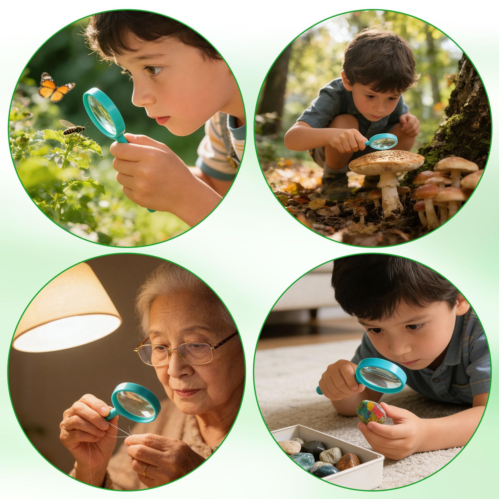 Lot de 8 Loupe pour Enfant Observer Insectes Plantes Cadeau Éducatif