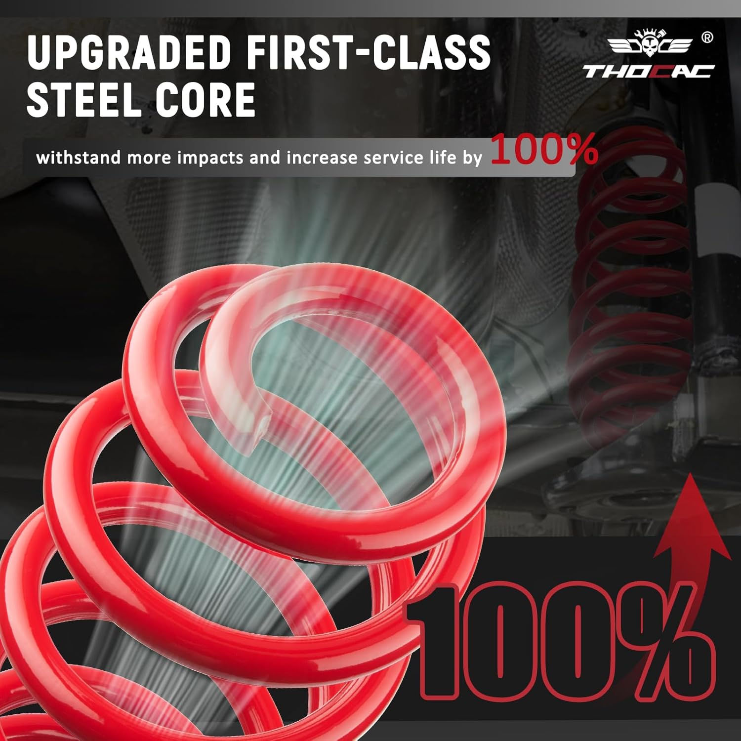 929-930 1"-3" Lift Rear Heavy Duty Coil Springs Compatible with 2000-2023 Escalade/Avalanche/Suburban/Tahoe/Yukon XL, Provide Extra 100% Load Capacity, Red