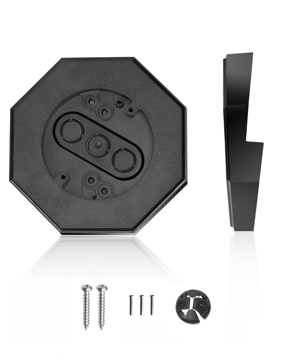 Light Mounting Block, Siding Mount Squar with Builtin Box, Black