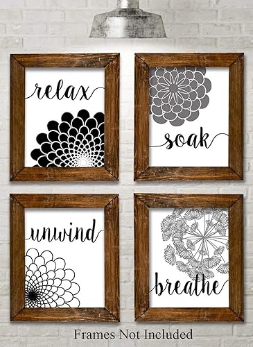 Miniatura 6 de Relax Soak Unwind Breath - Impresiones artísticas sin marco, accesorios florales de baño, decoración de baño y decoración botánica, regalo de