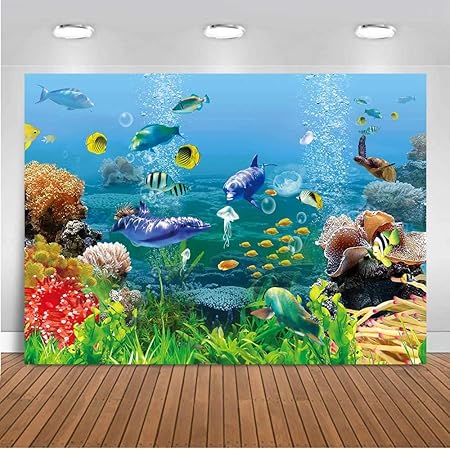 Amazon 10 X 7フィート 水中 世界 背景 海 探知 ニモ トロピカル 魚 コーラル 水槽 写真 背景 ビデオ ビニール スタジオ 背景 小道具 Tvv009 Lelez Lelez バックペーパー 背景布