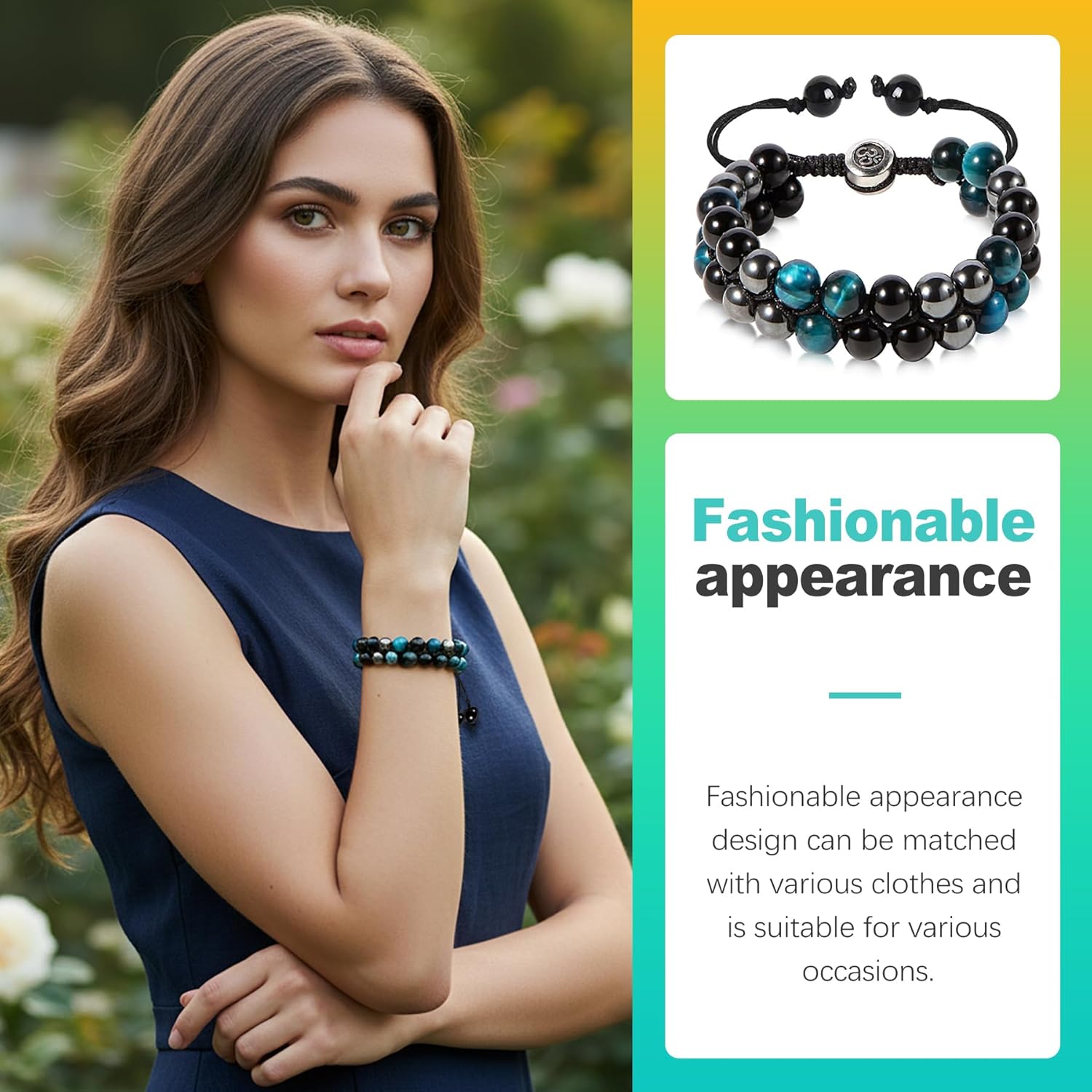 1 Pack Triple-Combination Crystal Bracelet – Tiger’s Eye, Black Obsidian & Hematite Healing Jewelry for Men & Women Spiritual Protection & Prosperity - Image 3