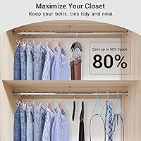 Vista 4 de Organizador de colgadores para cinturón para clóset: Ohuhu con 12 ganchos, máximo 36 cinturones, colgador de corbatas, soporte de cinturón
