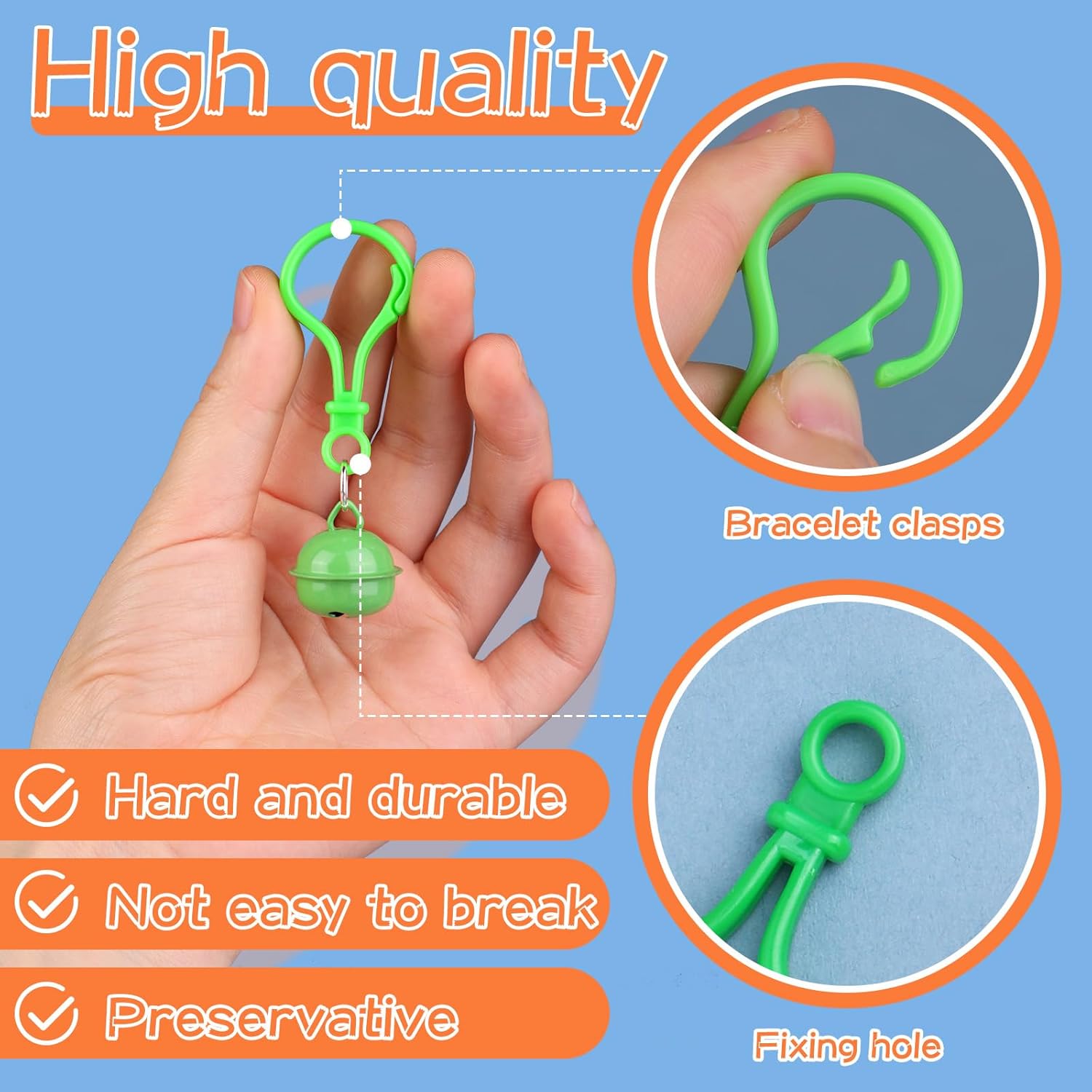 150 Pcs Plastic Keychain Clip Lobster Claw Clasps, Multicolor Lobster Clasp Keychain with Jump Rings, Plastic Keychains for Crafts DIY Handmade, Lanyard Clips and Hooks - Image 3