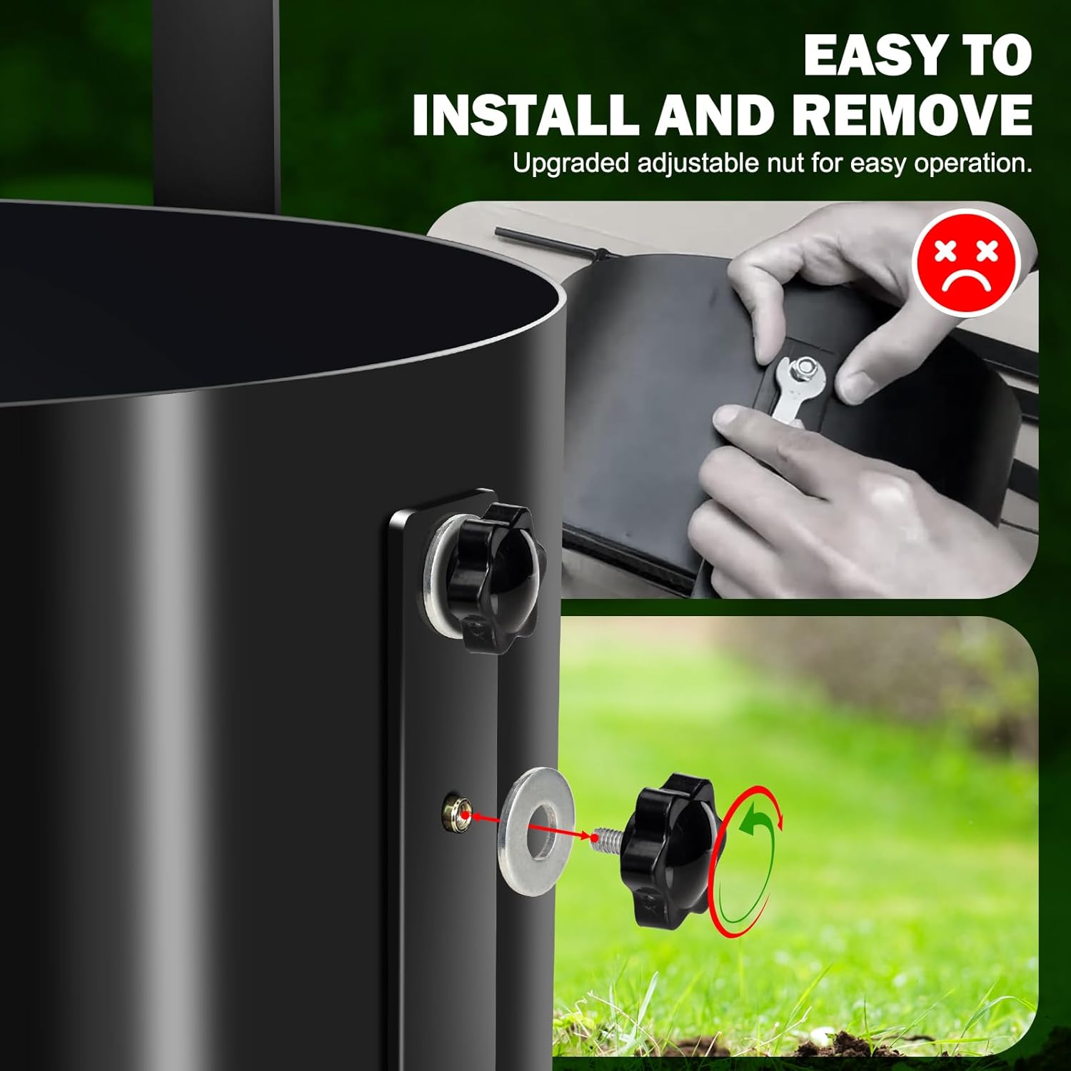 2026 Upgraded Rotary Soil Sifter Compost Sieve, Capacity: 11 Liters, Large Earth Riddle Screener with 4 Replaceable Mesh Sizes (0.12 0.24 0.35 0.47) inch Soil Screen, Garden Potting Rock Sand Screen